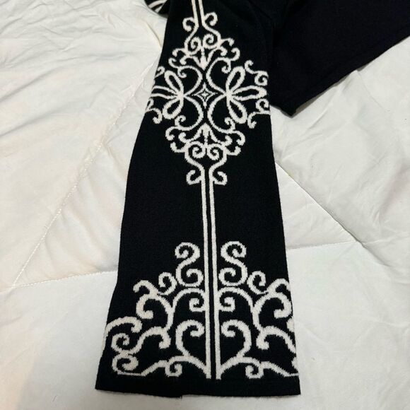 Bette Paige Vintage Silk Blend Black & White Off Shoulder Sweater XL - Picture 6 of 7